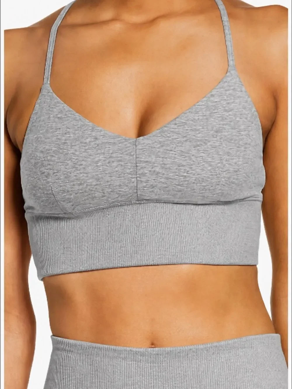 Alo Yoga Lavish Bra in heathered grey L